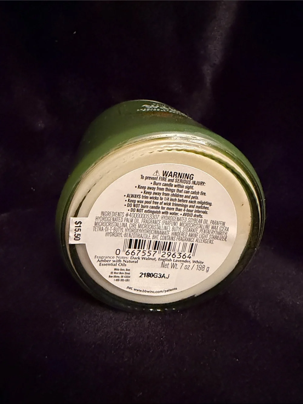 White Barn scented candle
